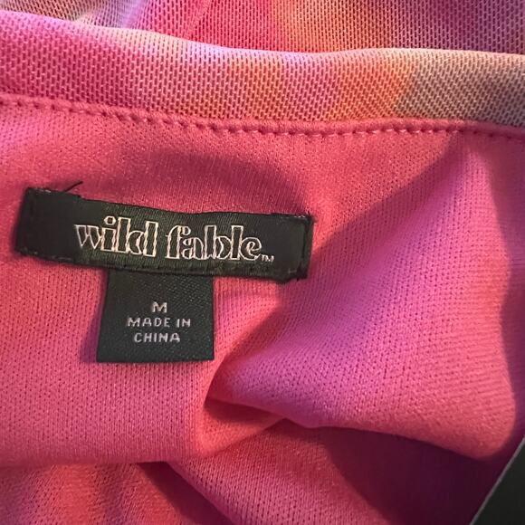 Wild Fable Women's Pink Tie-Dye Mesh Side Ruched Mini Skirt - Size Medium - NWT - Picture 2 of 7